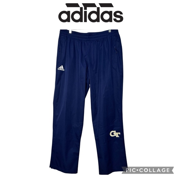 Adidas Georgia Tech Yellow Jackets NCAA Men Rain Pants  Blue Sz XL NWT $110 - Picture 1 of 12